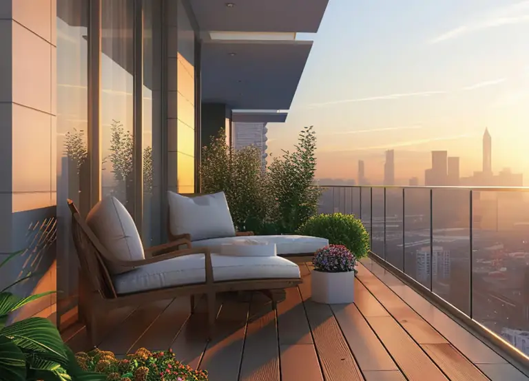 Balcony view from Agarwal Java luxury residential tower
