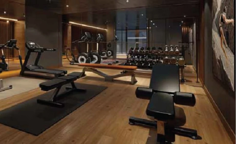 Modern fully equipped gymnasium at Agarwal Oak luxury residence