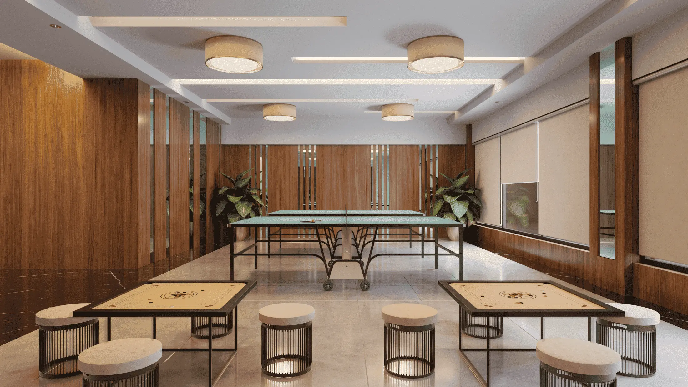 Indoor games and recreation area at Agarwal Oak Mumbai residence