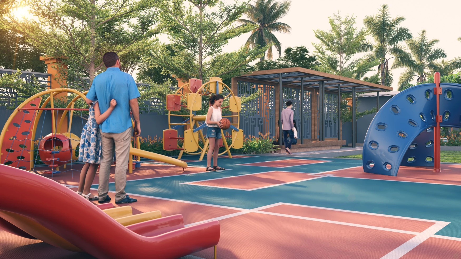 Safe and modern kids play area at Agarwal Oak residential project
